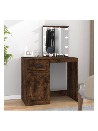 Sonata H Тоалетка с LED, Опушен дъб, 90x50x132,5см, инженерно дърво