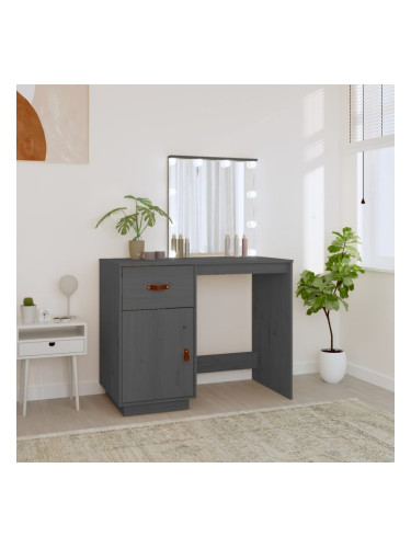 Sonata H Тоалетка с LED, сива, 95x50x133,5 см, борово дърво масив