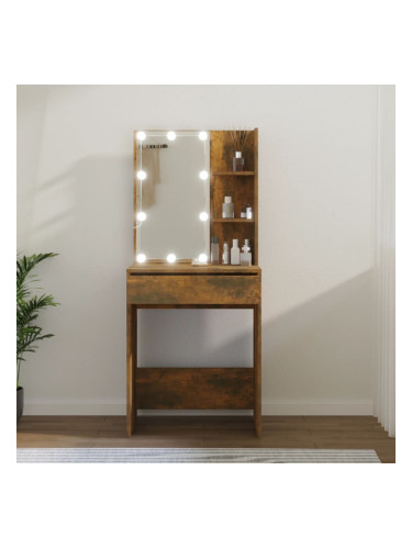 Sonata H Тоалетка с LED, опушен дъб, 60x40x140 см