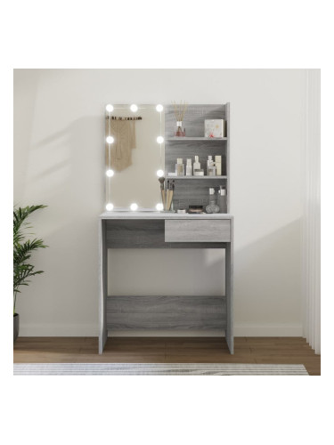 Sonata H Тоалетка с LED, сив сонома, 74,5x40x141 см