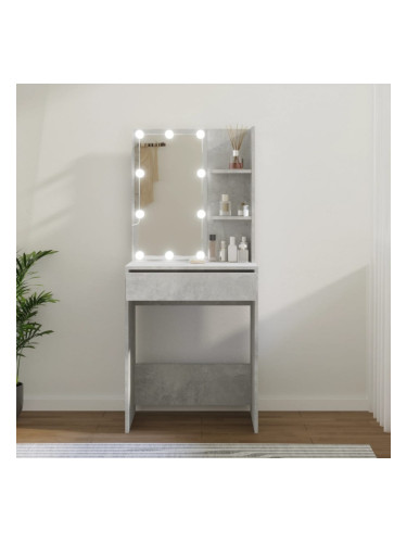 Sonata H Тоалетка с LED, бетонно сива, 60x40x140 см