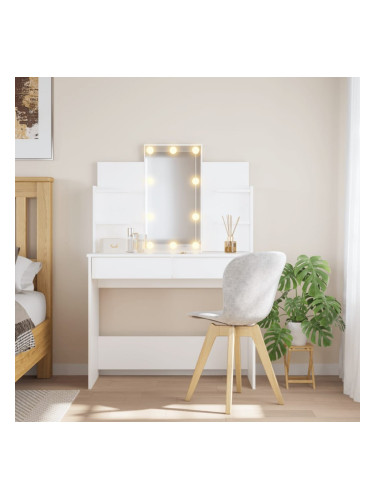 Sonata H Тоалетка с LED лампи, бяла, 96x40x142 см