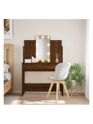 Sonata H Тоалетка с LED лампи, кафяв дъб, 96x40x142 см