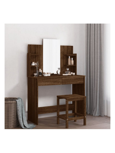 Sonata H Тоалетка с огледало, кафяв дъб, 96x39x142 см
