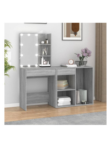 Sonata H LED тоалетка с шкаф, сив сонома, инженерно дърво