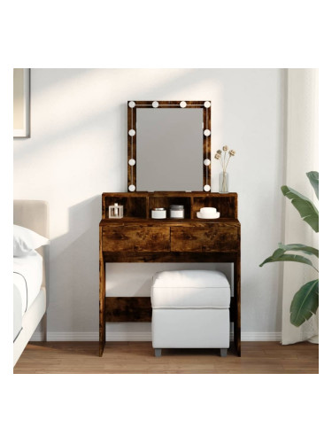 Sonata H Тоалетка с LED, опушен дъб, 80x41x144,5 см