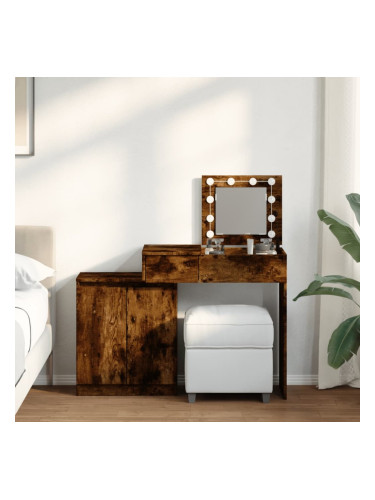 Sonata H Тоалетка с LED, опушен дъб, 115x37x110,5 см