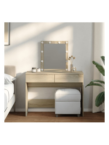 Sonata H Тоалетка с LED, дъб сонома, 100x40x130 см