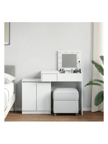 Sonata H Тоалетка с LED, бяла, 115x37x110,5 см