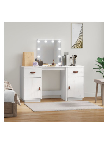 Sonata H Комплект тоалетка с LED, бяла, борово дърво масив