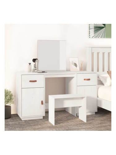 Sonata H Комплект тоалетка с огледало, бяла, борово дърво масив