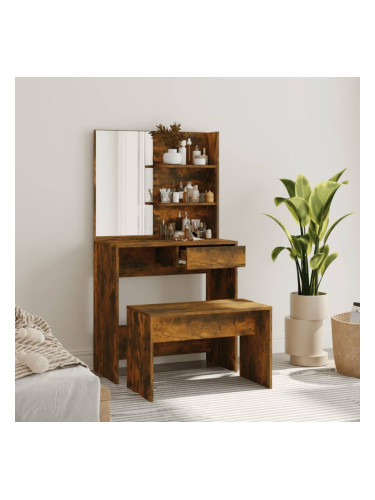 Sonata H Комплект тоалетка, Опушен дъб, 74,5x40x141 см