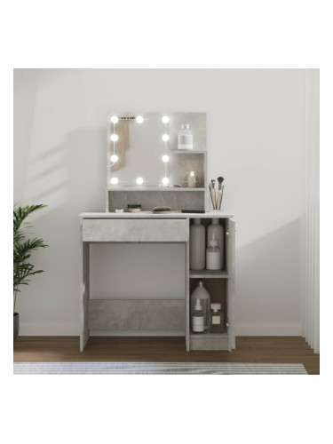 Sonata H Тоалетка с LED, бетонно сива, 86,5x35x136 см