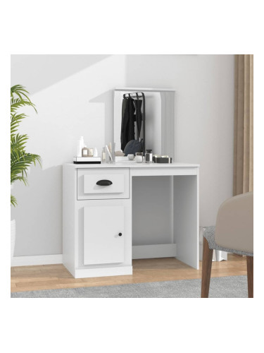 Sonata H Тоалетка с огледало, бяла, 90x50x132,5 см, инженерно дърво