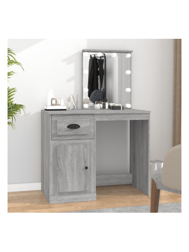 Sonata H Тоалетка с LED сив сонома 90x50x132,5 см инженерно дърво