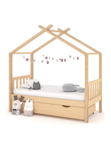 Sonata H Рамка за детско легло с чекмедже, борово дърво масив, 80x160 см