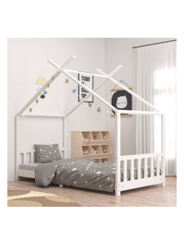 Sonata H Рамка за детско легло, бяла, бор масив, 90х200 см