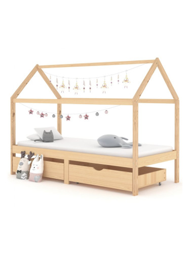 Sonata H Рамка за детско легло с чекмеджета, бор масив, 90х200 см