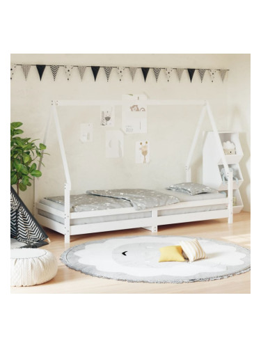 Sonata H Рамка за детско легло бяла 90x200 см масивна борова дървесина