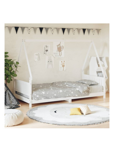 Sonata H Рамка за детско легло бяла 90x200 см масивна борова дървесина