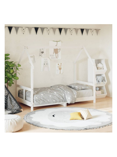 Sonata H Детска рамка за легло бяла 80x160 см масивна борова дървесина