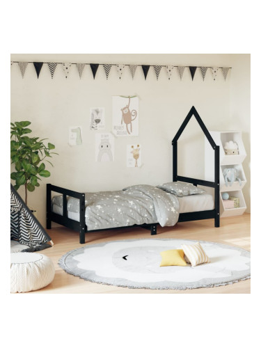 Sonata H Рамка за детско легло черна 80x160 см масивно борово дърво