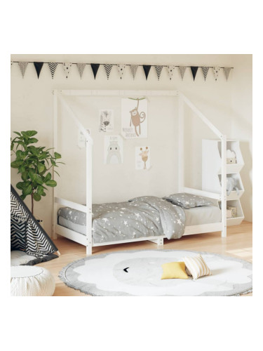 Sonata H Детска рамка за легло бяла 80x160 см масивна борова дървесина