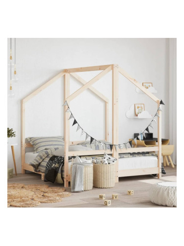 Sonata H Рамка за детско легло, 2x(70x140) см, масивна борова дървесина