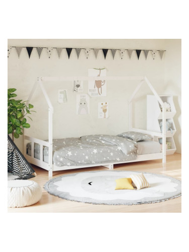 Sonata H Рамка за детско легло бяла 90x200 см масивна борова дървесина