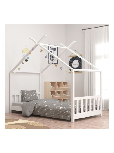 Sonata H Рамка за детско легло, бяла, бор масив, 70x140 см