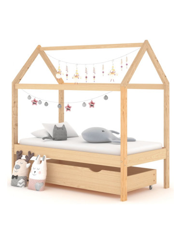 Sonata H Рамка за детско легло с чекмедже, бор масив, 70x140 см