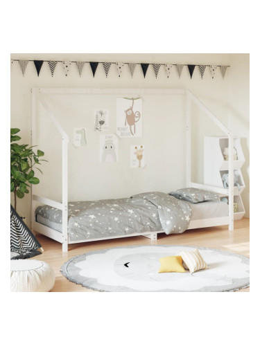 Sonata H Рамка за детско легло бяла 80x200 см масивна чамова дървесина