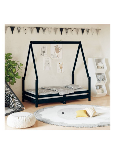 Sonata H Рамка за детско легло черна 70x140 см масивна борова дървесина
