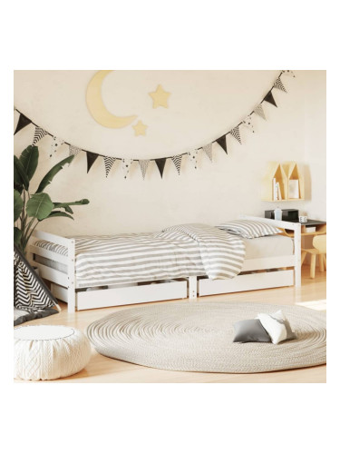 Sonata H Рамка за детско легло с чекмеджета, бяла, 80x200 см, чам масив