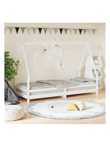 Sonata H Рамка за детско легло бяла 80x200 см масивна борова дървесина