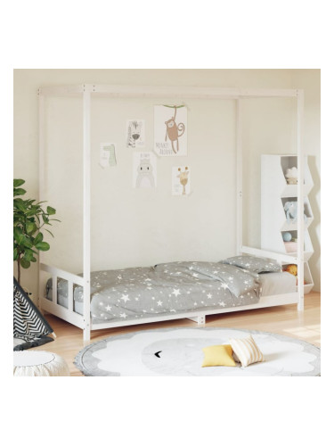 Sonata H Рамка за детско легло бяла 90x200 см масивна борова дървесина