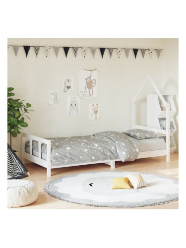 Sonata H Рамка за детско легло бяла 90x200 см масивна борова дървесина