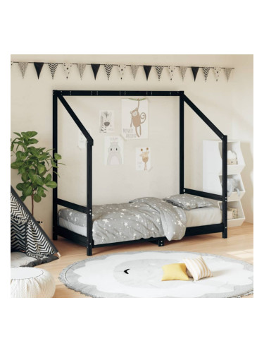 Sonata H Рамка за детско легло черна 80x160 см масивно борово дърво