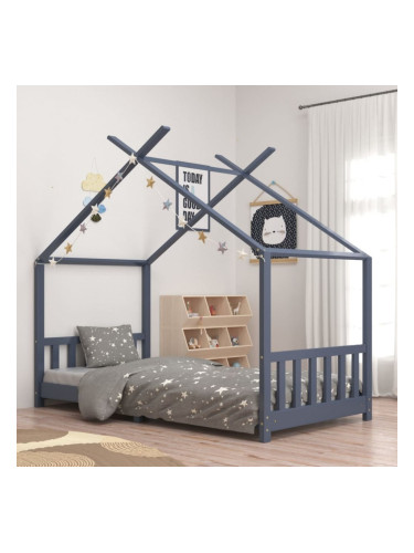 Sonata H Рамка за детско легло, сива, бор масив, 90х200 см