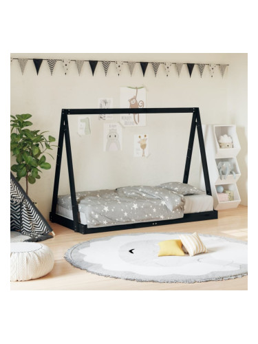 Sonata H Рамка за детско легло черна 80x160 см масивно борово дърво