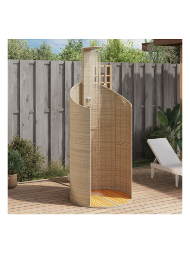 Sonata H Външен душ бежов 100x100x241,5 см полиратан и акациево дърво