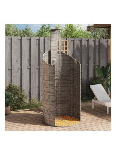 Sonata H Външен душ сив 100x100x241,5 см полиратан и акациево дърво
