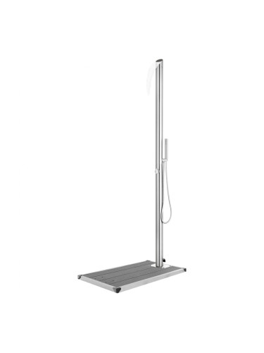 Sonata H Градински душ със сива основа, 225 см, неръждаема стомана