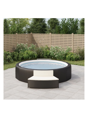 Sonata H Спа пейки с възглавници 2 бр черни полиратан