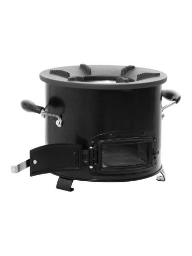 Sonata H Къмпинг печка на дърва, черна, 36x26x22,5 см, метал