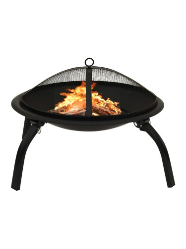 Sonata H Преносимо огнище барбекю 2-в-1, с ръжен, 56x56x49 см, стомана