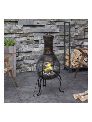 Sonata H Градинска печка с ръжен, 39x39x90 см, стомана