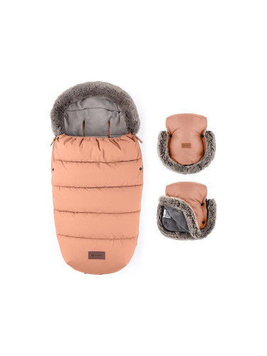 PETITE&MARS - Детски спален чувал 4в1 COMFY + ръкавици за количка, Pastel Peach