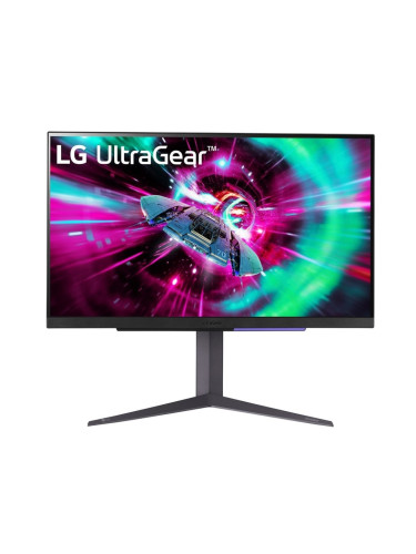 Монитор LG 27GR93U-B, 27", UltraGear IPS 1ms (GtG), AG, UHD 4K (3840x2160), 144Hz, HDR10, 1000:1, 400cd/m2, DCI-P3 95%, USB3.0 (1up/2down), VRR, AMD Free-sync, NVIDIA G-Sync, HDMI, DP, Height Adjustable, Pivot, Tilt, Headphone Out, Black