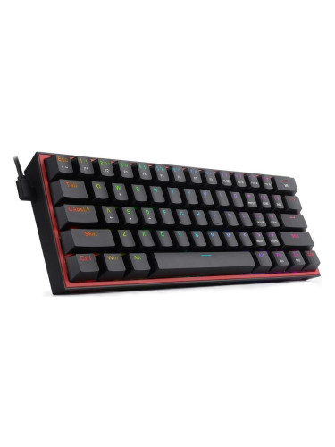  Механична клавиатура Redragon - Fizz PRO, Red Switch, RGB, черна